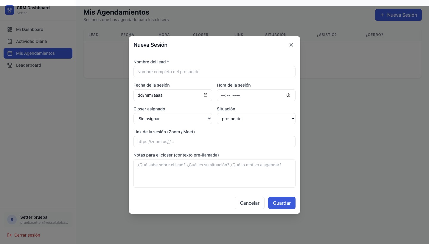 Modal nueva sesión